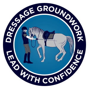 Logo for Amelia's dressage groundwork lead with confidence.
