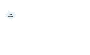 A small blue speech bubble on the left side of a blank white background contains the text “I’m scared.”—perfect for highlighting emotional moments on your 2024 sale page or adding personality to a Training Scale presentation.