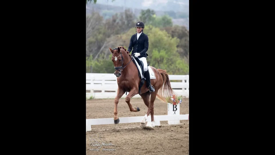Amelia Newcomb riding Kensington in the FEI 6 year old test